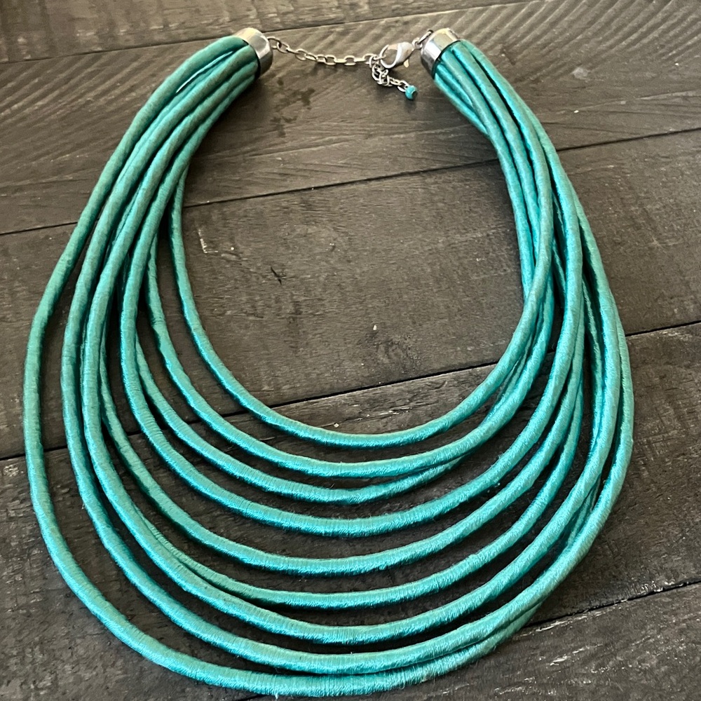 Elegant Teal Multi-Strand Necklace